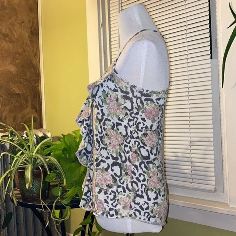 Leopard Print Tank Top with Roses - Picture 6 of 12